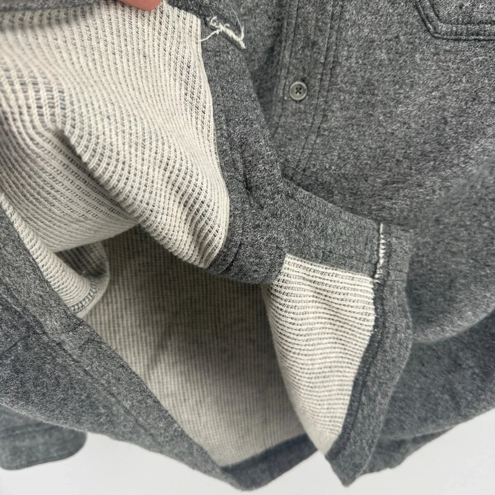 Eddie Bauer Mens TXL Gray Waffle Lined Button Up Shirt Jacket Shacket